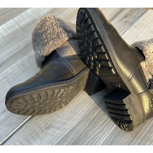 UGG CHYLER BLACK WATER RESISTANT Booties Womens Size 8 - Picture 7 of 12